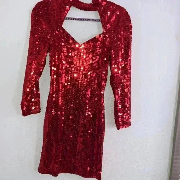 Red Sequin Dress - Picture 2 of 9